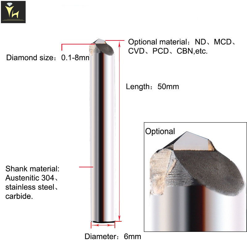 China Jewelry Making 0.25mm Diamond MCD Tools End Mill factory